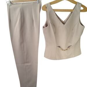 XOXO Vintage Y2K Two-Piece Wear to Work Beige Medium